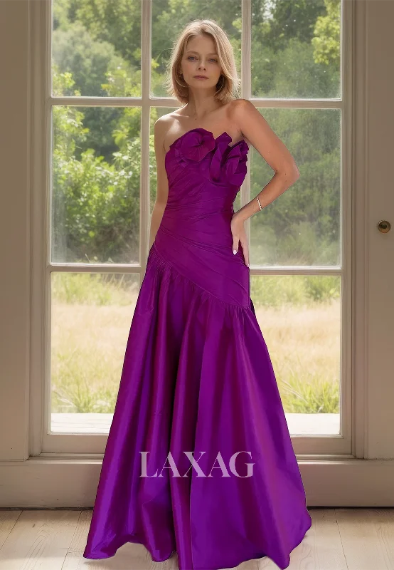 Women Wear Online Asymmetrical Tube Top Sleeveless A-Line Mother of the Bride Dress Floral Embossed Pleated Cocktail Gowns Women Wear Online Asymmetrical Tube Top Sleeveless A-Line Mother of the Bride Dress Floral Embossed Pleated Cocktail Gowns