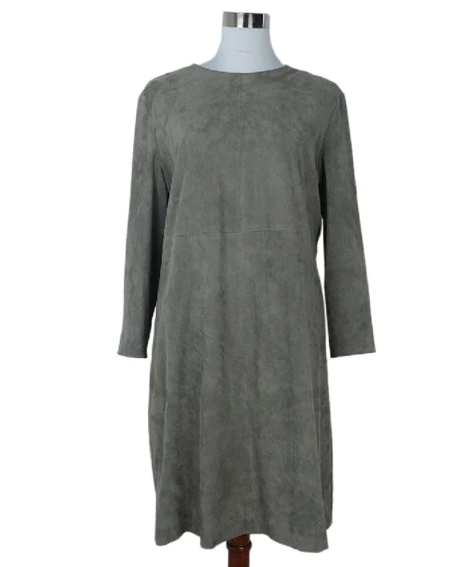Bid Farewell To The Old Season The Row Grey Suede Dress sz 4