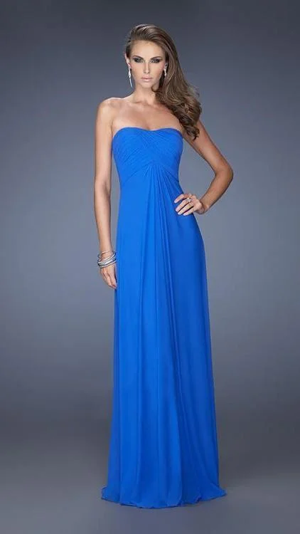 Trendy Street Style La Femme - 19975 Strapless Ruched Long Gown