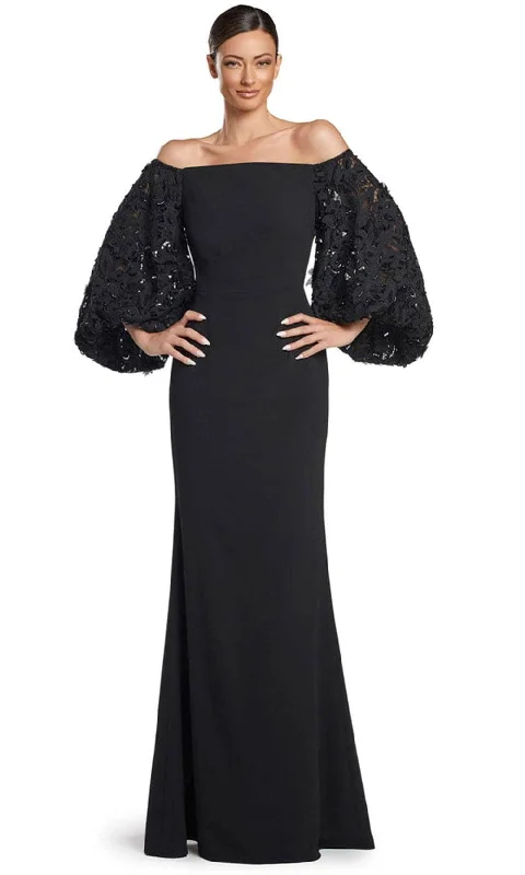 Urban Femme Streetwear Alexander by Daymor 2047F24 - Lace Off-Shoulder Long Gown