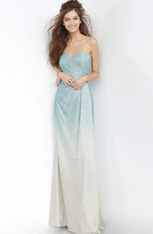 Wardrobe Update JVN by Jovani - JVN01015 Strapless Sweetheart Shimmer Ombre Gown