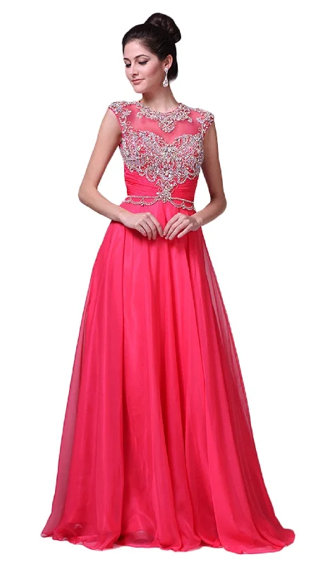 Modern Casual Clothing Cinderella Divine - Crystal Embellished Ruched Evening Gown