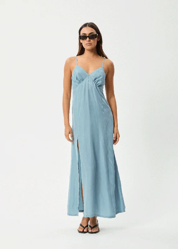 Trendy Styles AFENDS Womens Delia - Cupro Maxi Dress - Ether Blue