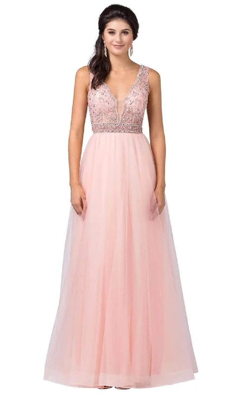 Women’s Casual Dresses Dancing Queen - Beaded Sleeveless A-Line Prom Gown 2520