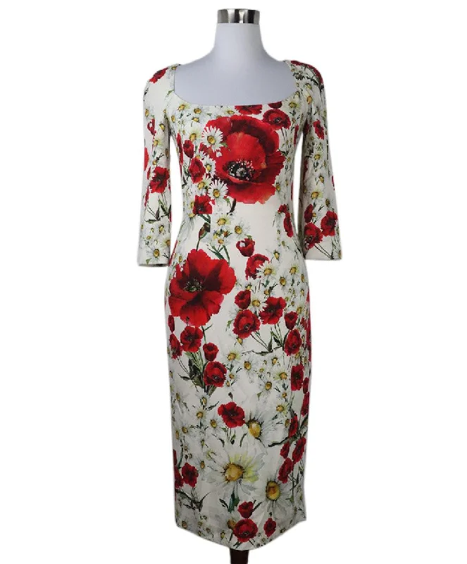 Discount Store Dolce & Gabbana White & Red Floral Dress sz 4