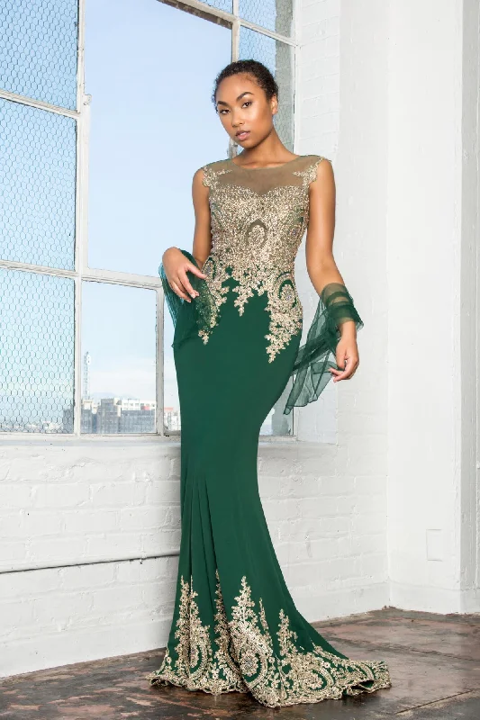 Seasonal Picks Rome Jersey Long Prom Dress Formal