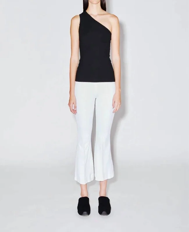 Budget Friendly Pull On Cropped Flare Pants In White