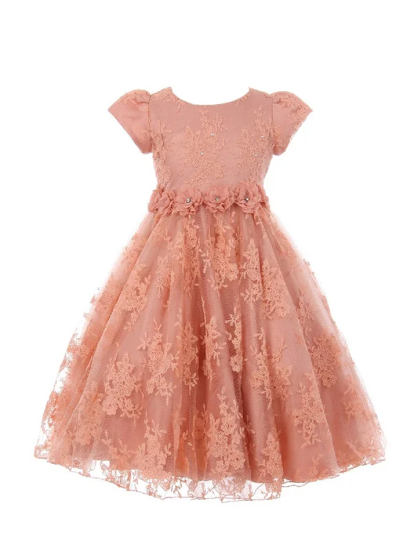 Big Discounts Little Girls Dusty Pink French Chantilly Lace T-Length Flower Girl Dress 2-6 Big Discounts Little Girls Dusty Pink French Chantilly Lace T-Length Flower Girl Dress 2-6