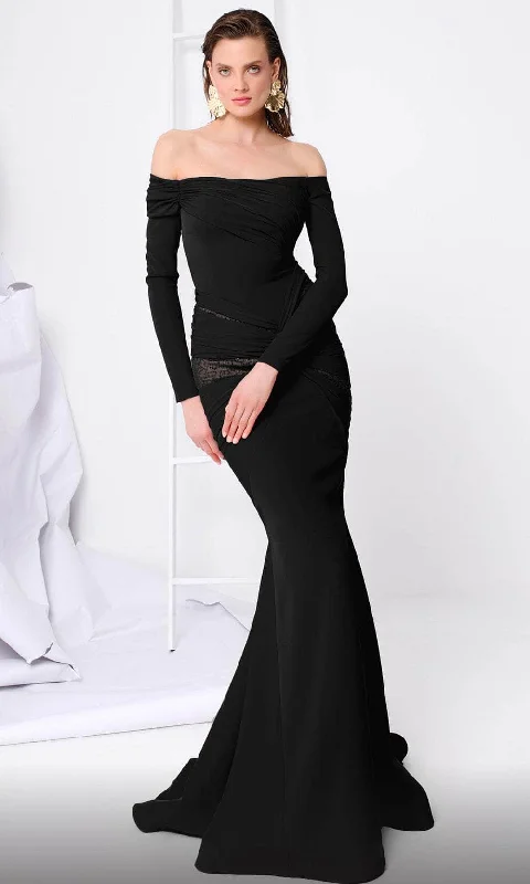 Massive Selection Sale MNM Couture F02848 - Long Sleeve Weaved Evening Gown