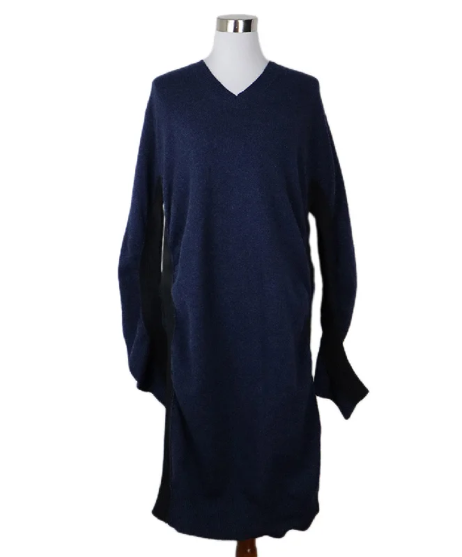 Women's Resort Apparel Maison Margiela Navy & Black Wool Dress sz 8