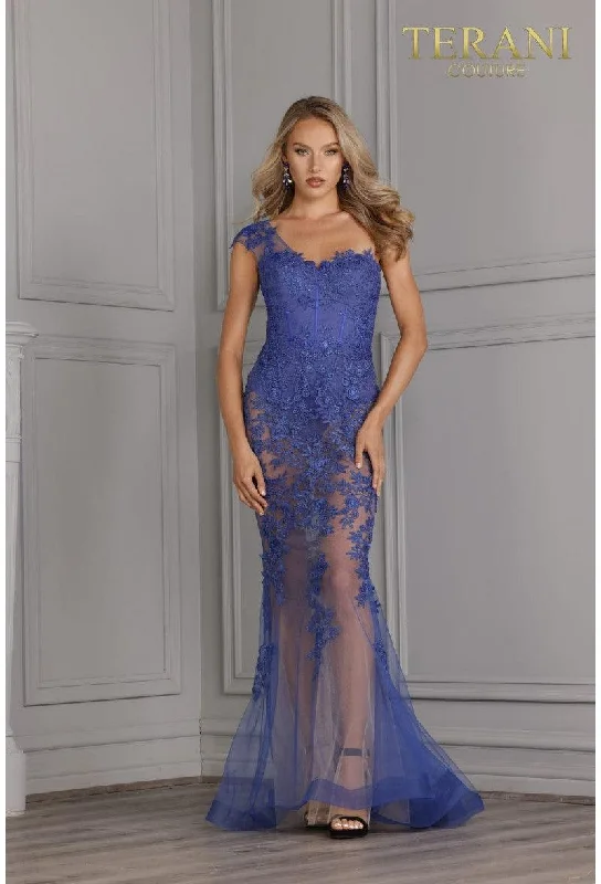 Summer Deals Terani Couture 2111P4056 One Shoulder Long Dress