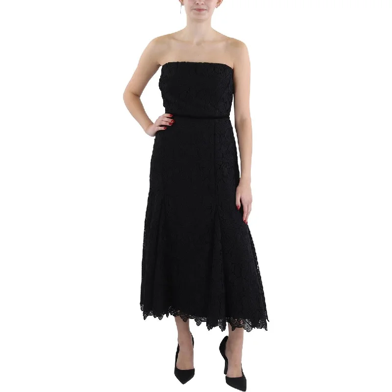 Flash Sale, Don't Miss ML Monique Lhuillier Womens Lace Mid Calf Midi Dress