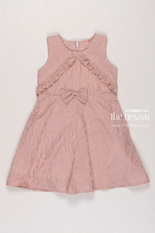 Urban Femme Streetwear Classic Pink Striped Latest Cotton Frock Gown Design for Girls Urban Femme Streetwear Classic Pink Striped Latest Cotton Frock Gown Design for Girls