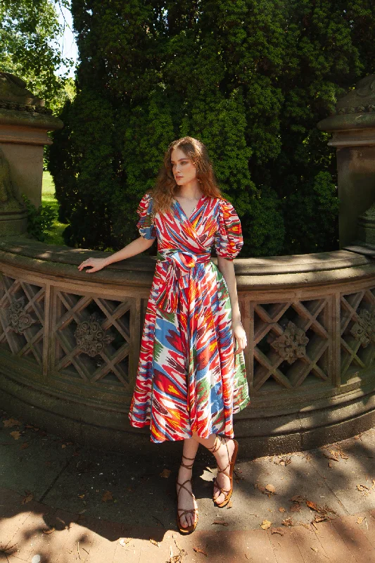 Day-To-Night Styles Monica Ikat Dress Red