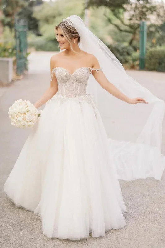 Flash Discount Roycebridal Tulle A-line Beaded Sweetheart Neck Wedding Dresses, Bridal Gowns, MW911 Flash Discount Roycebridal Tulle A-line Beaded Sweetheart Neck Wedding Dresses, Bridal Gowns, MW911