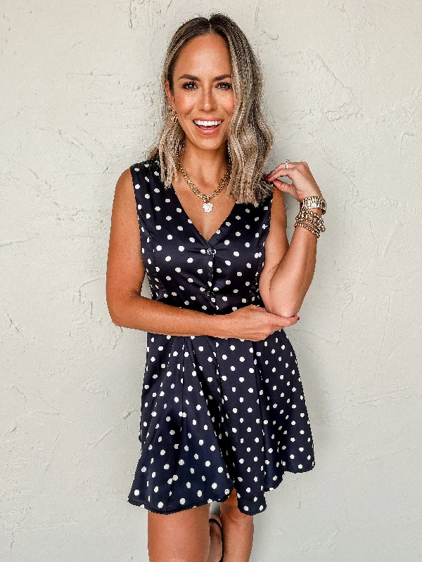 Athleisure Wear On The Dot Polka Dot Mini Dress