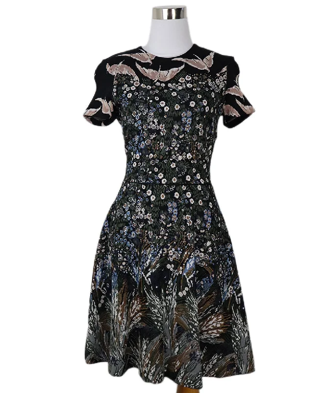 Clearance Sale Online Valentino Black Floral Print Knit Dress sz 4