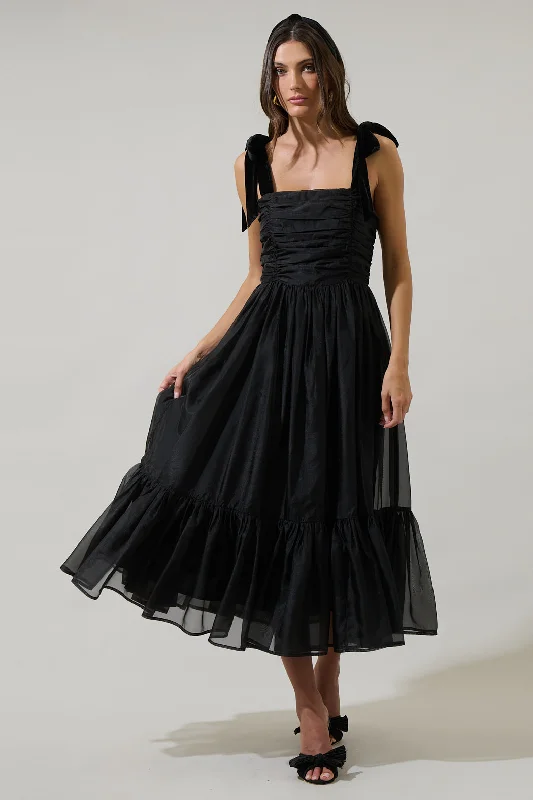 Day To Night Styles Polina Tulle Ruched Midi Dress