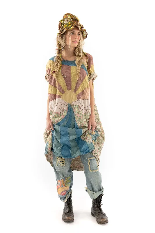Fashion Forward Outfits Appliqué Artist Smock Dress