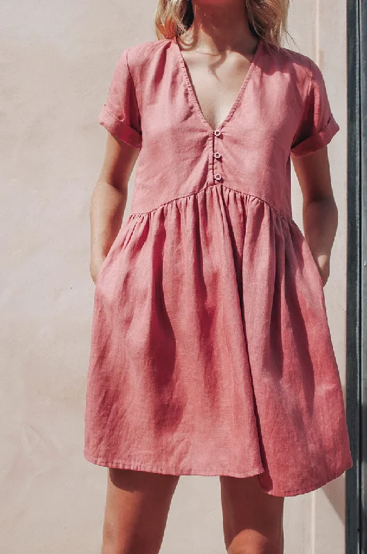 Women's Evening Wear for Special Occasions SUNCHASER Dress - dark blush linen