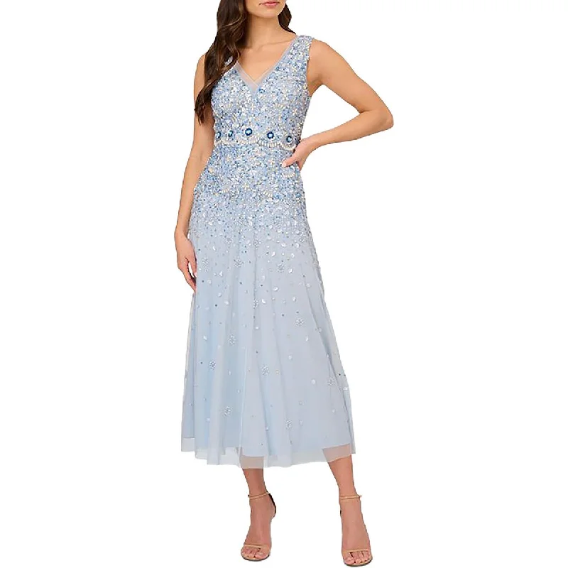 Clearance Sale, All Cheap Adrianna Papell Womens Mesh Embellished Midi Dress
