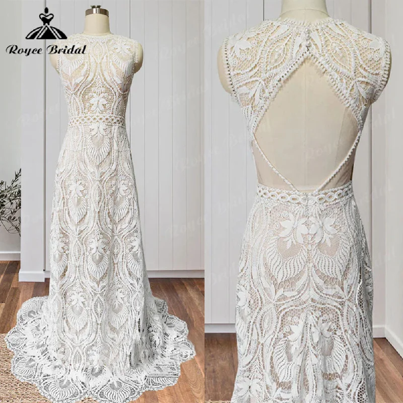Season Appropriate Women's Collection Robe Mariee Boho Lace Bohemian Mermaid Wedding Dress Open Back Beach Sleeveless 2025 Wedding Bridal vestido de noiva Elegant Season Appropriate Women's Collection Robe Mariee Boho Lace Bohemian Mermaid Wedding Dress Open Back Beach Sleeveless 2025 Wedding Bridal vestido de noiva Elegant