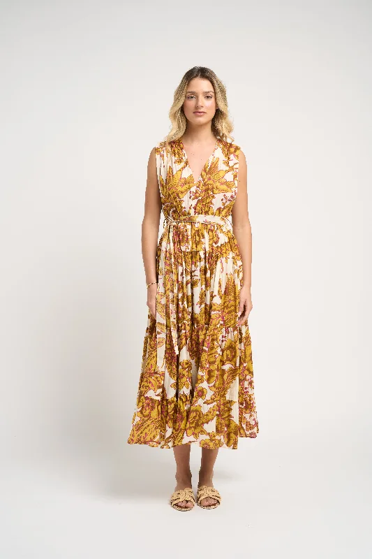 New In This Season Emilia Dress Off Mustard