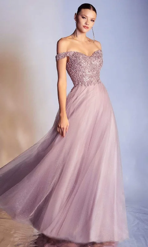 Best Boutiques Online Cinderella Divine - CD0177 Metallic Lace Appliqued Glitter Tulle Gown