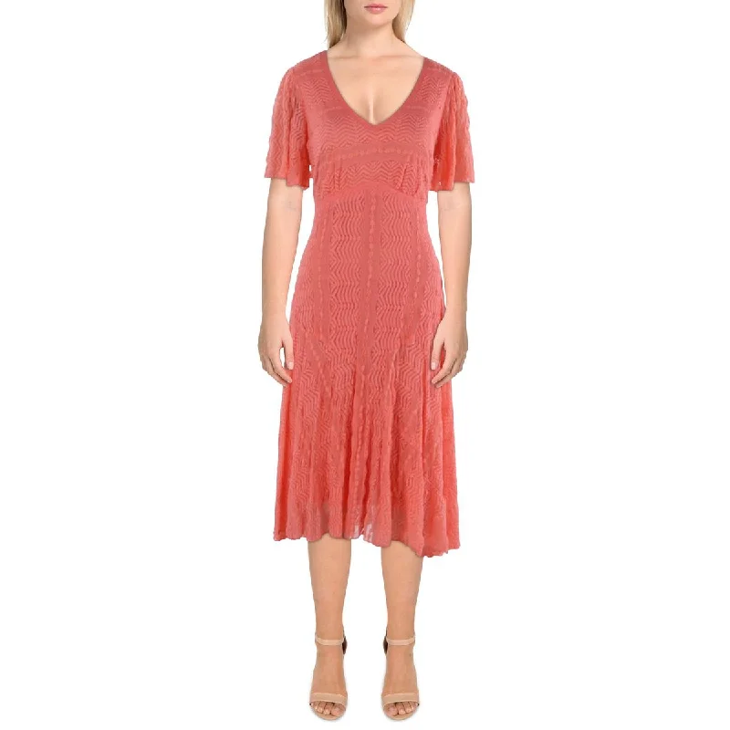 Sporty Streetwear Rabbit Designs Womens Lace Lining Midi Dress