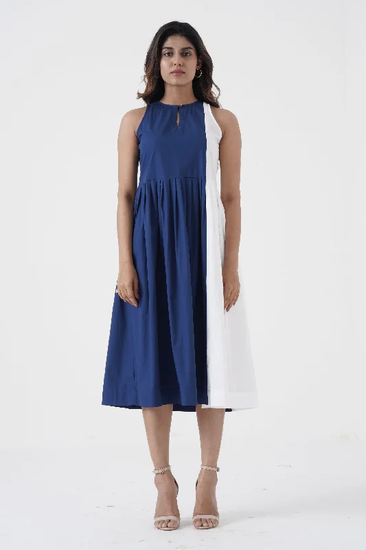 Women's Fashion Clothing Pleated dress - Blue