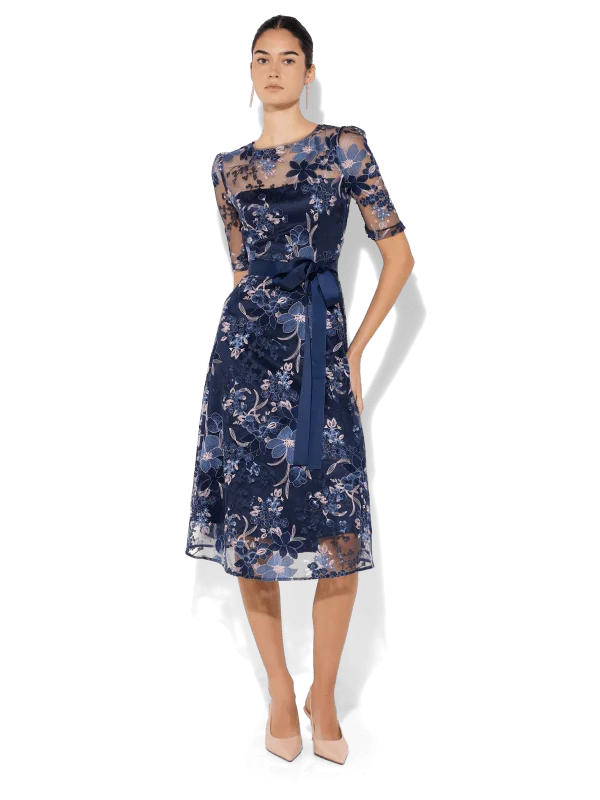 Women's Clothing Apparel Loren Navy/Pink Lace Dress