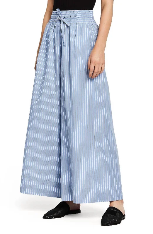 Trendy Boutique Online Crispy Wide Leg Pant In Blue/white