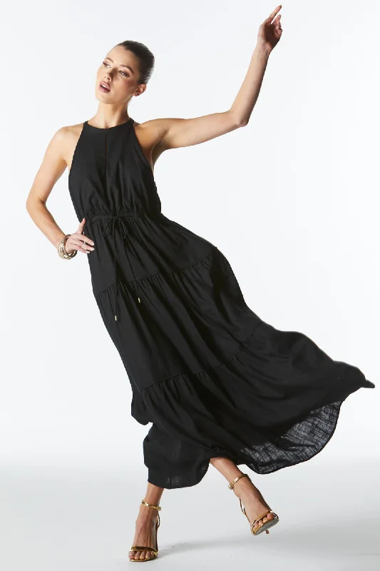 Chic Outfits Fate Midsummer Halter Maxi Dress Black