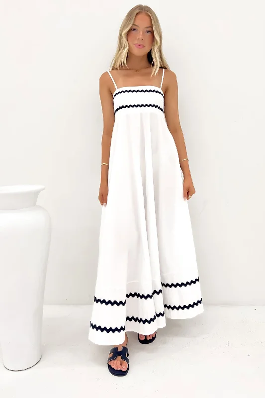 High Street Women’s Fashion for Trendy Shoppers Gemma Maxi Dress White Black