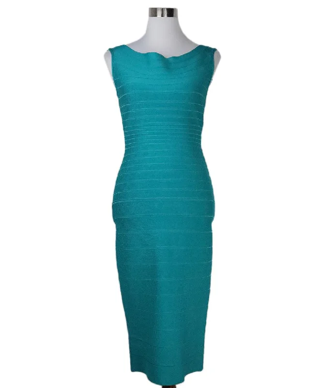 Women's Outerwear Attire Herve Leger Turquoise Spandex Dress sz 6
