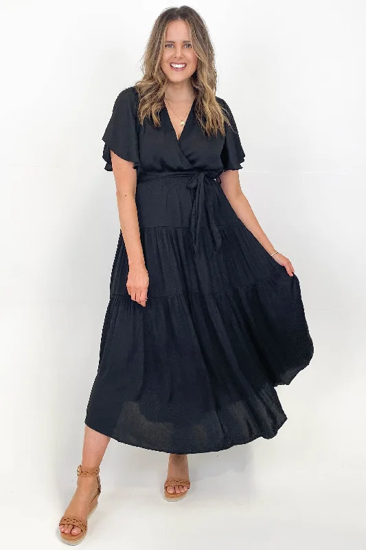 Women's Clothing Sale Online Ebby & I Tier Maxi Dress Black