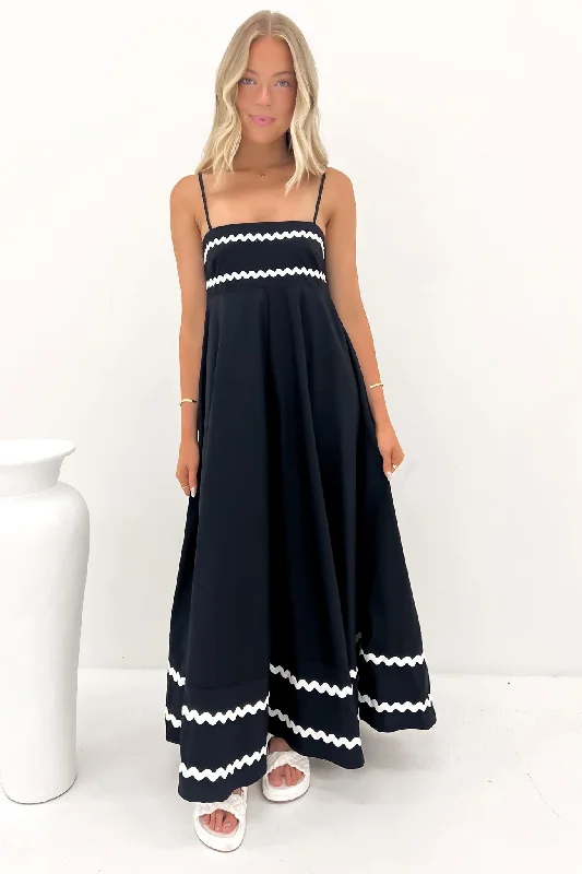 Women’s Clothes for All-Day Comfort and Style Gemma Maxi Dress Black White