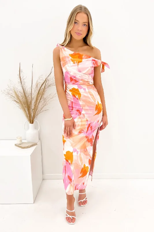 Low Price Special Neela Maxi Dress Pink Watercolour