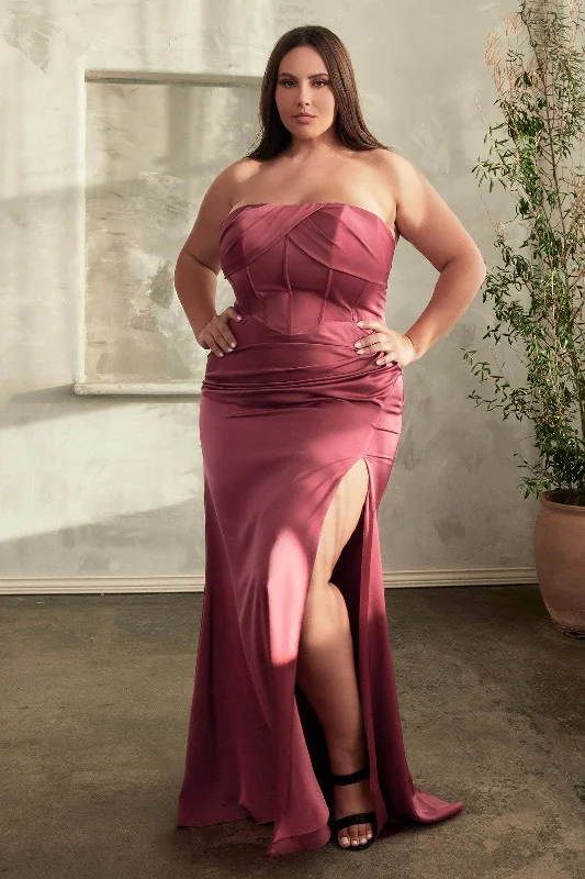 Elegant Style Ladivine CD326C - Straight-Across Strapless Gown