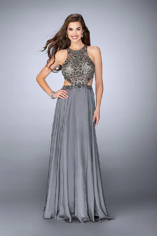Unique Women’s Fashion Pieces La Femme Gigi - 23761 Elaborate Bateau Illusion Long Evening Gown Unique Women’s Fashion Pieces La Femme Gigi - 23761 Elaborate Bateau Illusion Long Evening Gown