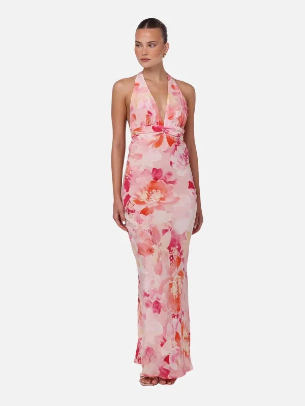 Elegant Women’s Clothing Elodie Maxi Dress - Dahlia Floral