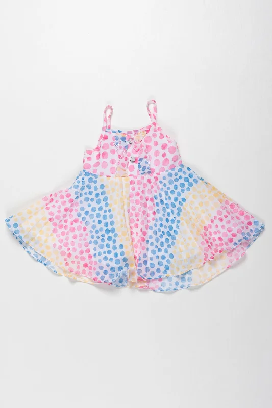 Best Online Boutiques Polka Dot Parade - Rainbow Delight Frock for Baby Girls
