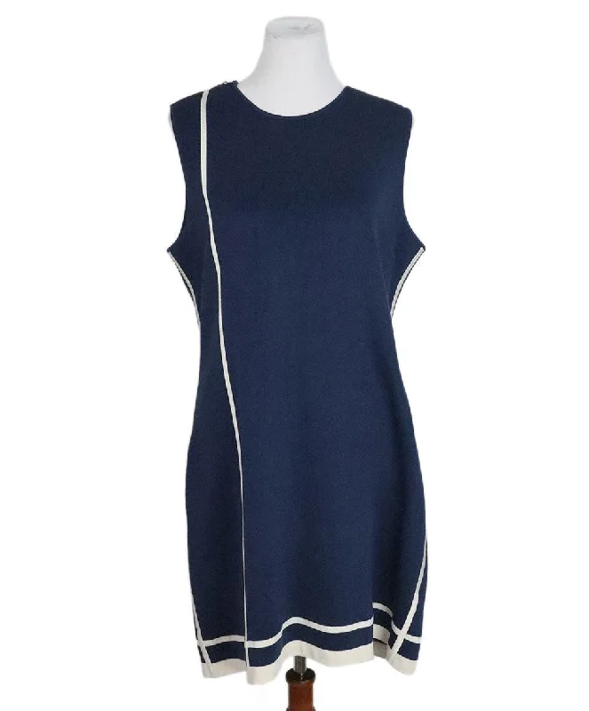 Luxury Women's Clothing Hermes Navy & White Dress sz 10
