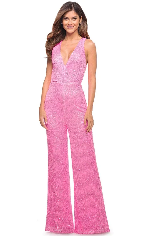 Premium Style La Femme - Sleeveless Sequin Jumpsuit 30811SC