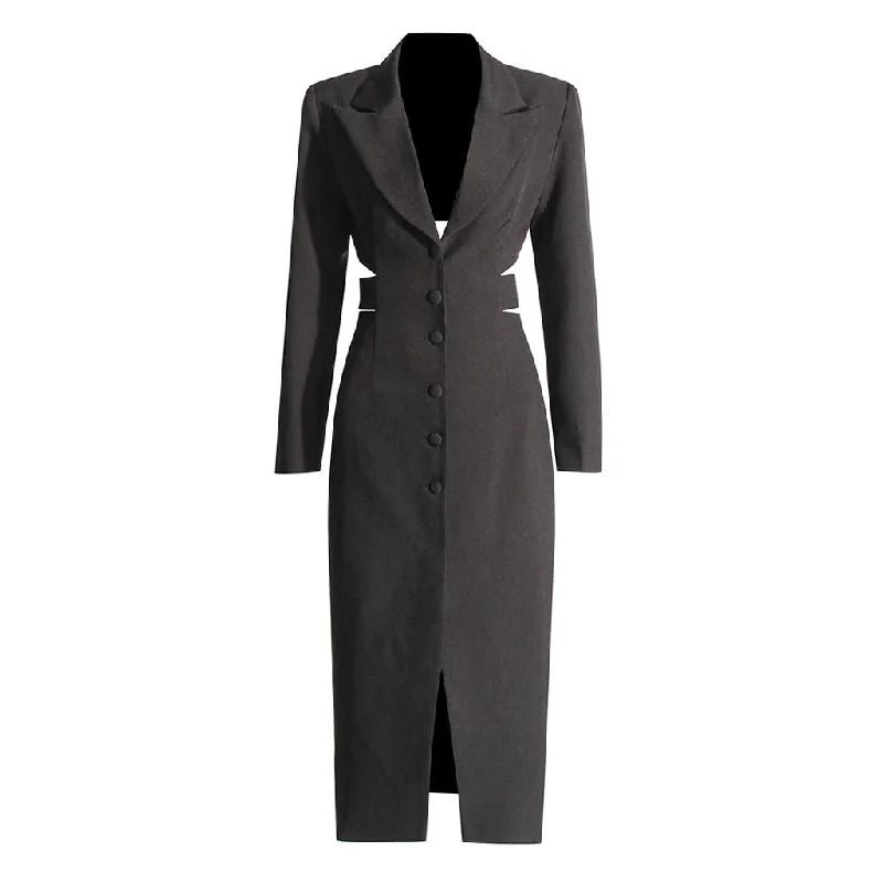 Flash Sales Sexy Lapel Single Breasted Belted Cinch Waist Long Sleeve Blazer Midi Dress Flash Sales Sexy Lapel Single Breasted Belted Cinch Waist Long Sleeve Blazer Midi Dress