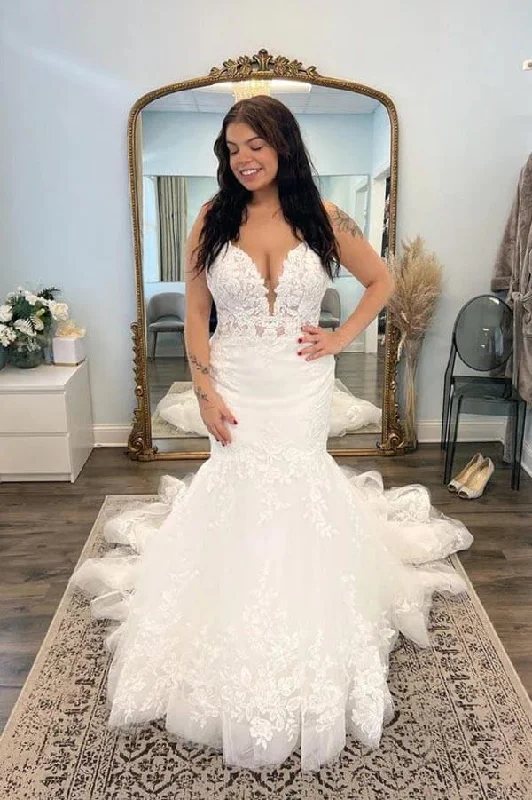 Outfits Ideas Roycebridal Beautiful Tulle Mermaid V-neck Lace Appliques Wedding Dresses, Bridal Gowns, MW887 Outfits Ideas Roycebridal Beautiful Tulle Mermaid V-neck Lace Appliques Wedding Dresses, Bridal Gowns, MW887