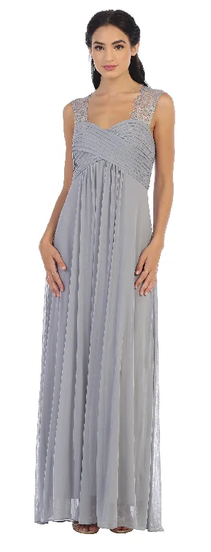 Clothing Woman Long Formal Lace Sleeves Bridesmaids Dress