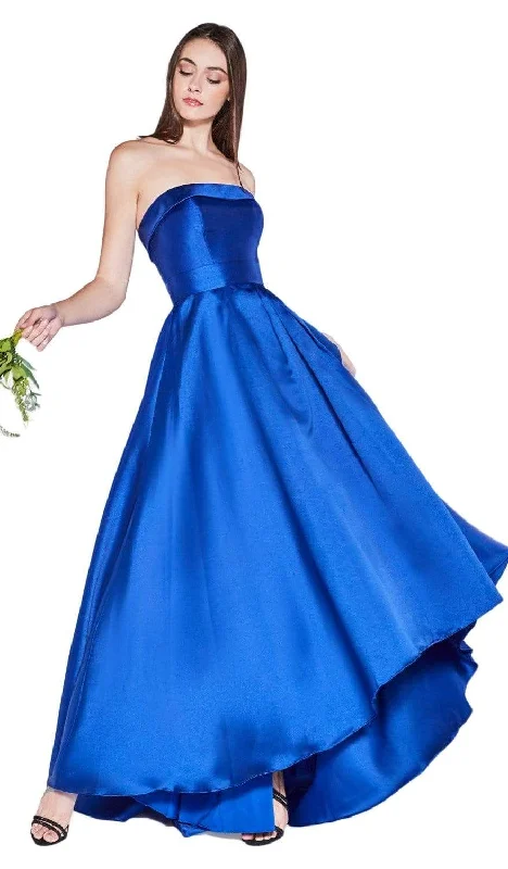 Luxury Fashion Cinderella Divine - 5277 Strapless Mikado High Low Hem Gown