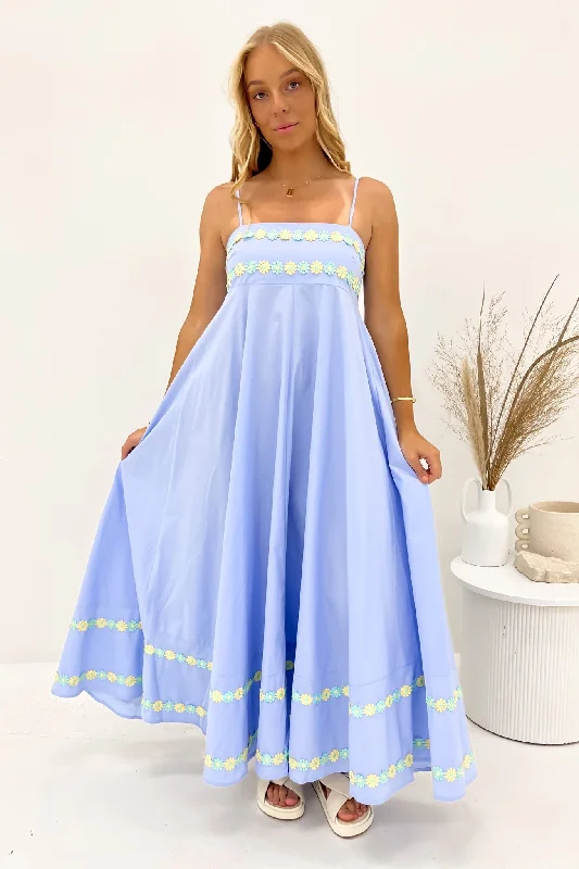 Trend Alert Gemma Maxi Dress Blue Flowers