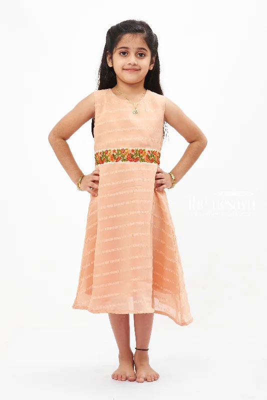 Clothes Woman Orange Perfection Fancy Frock: Delicate Embroidery and Soft Stripes for Girls Clothes Woman Orange Perfection Fancy Frock: Delicate Embroidery and Soft Stripes for Girls